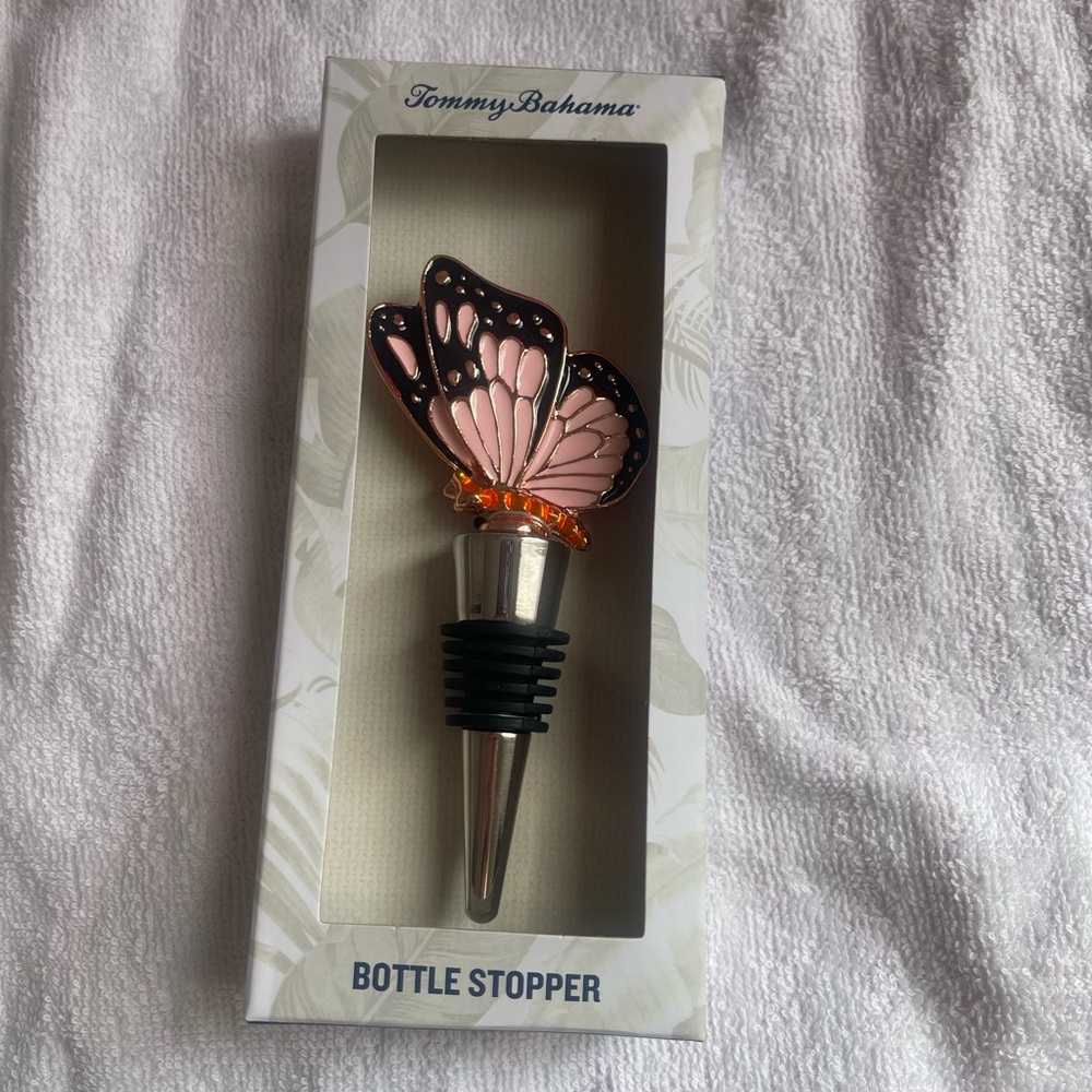 TOMMY BAHAMA ~ Bottle Stopper ~ PINK BUTTERFLY